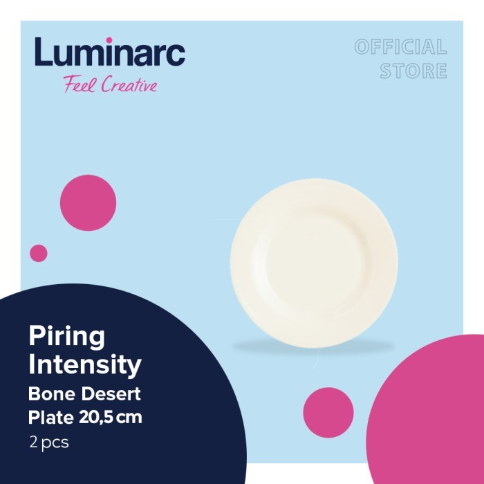 Piring Kaca Luminarc Intensity - Bone Dessert Plate 20cm - 1pc